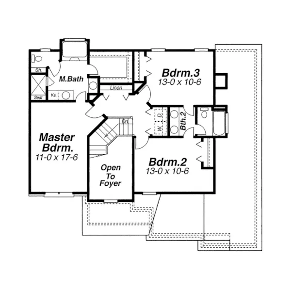 Country House Plan Second Floor - Ambassador Traditional Home 052D-0040 - Search House Plans and More