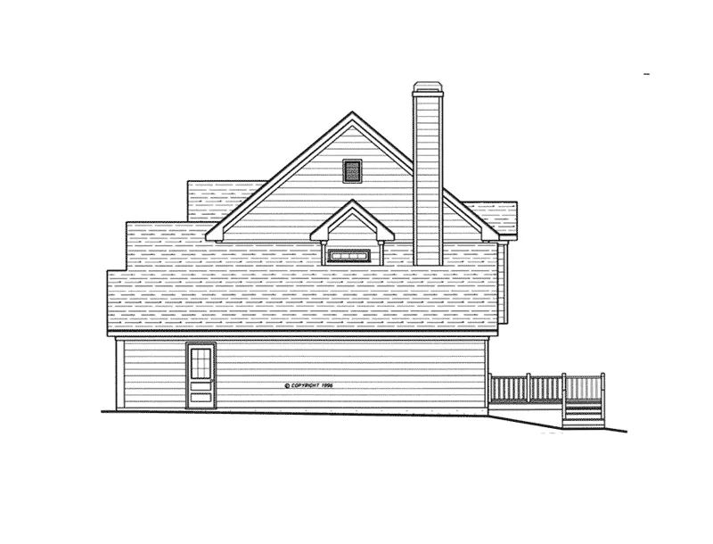 Traditional House Plan Right Elevation - Ambassador Traditional Home 052D-0040 - Search House Plans and More