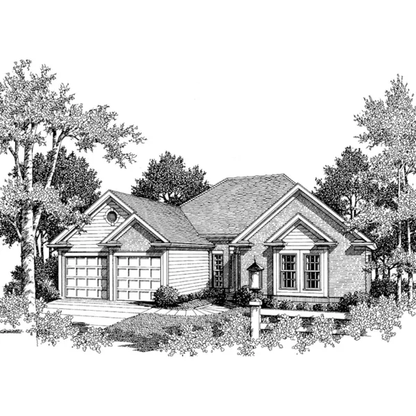 Ranch House Plan Front of Home - Gladbridge Ranch Home 052D-0041 - Search House Plans and More