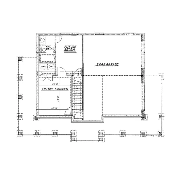 Lowcountry House Plan Basement Floor - Grist Mill Two-Story Farmhouse 052D-0055 - Search House Plans and More