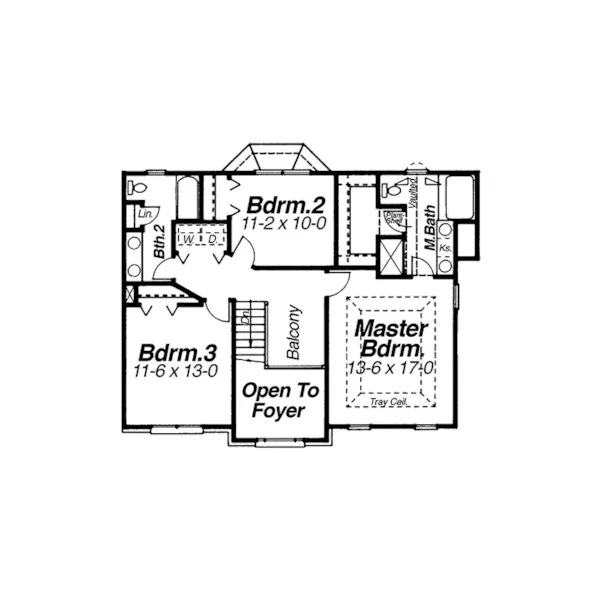 Lowcountry House Plan Second Floor - Grist Mill Two-Story Farmhouse 052D-0055 - Search House Plans and More