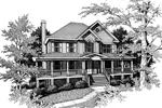 Southern House Plan Front Image of House - Grist Mill Two-Story Farmhouse 052D-0055 - Search House Plans and More