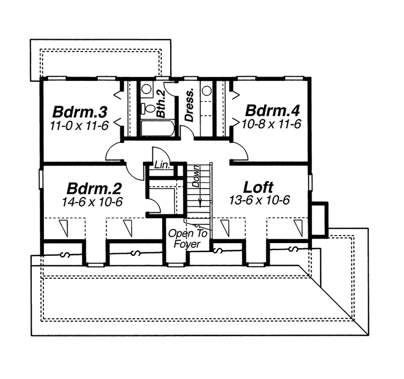 Country House Plan Second Floor - Falais Rustic Country Home 052D-0057 - Search House Plans and More