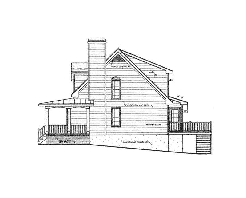 Country House Plan Right Elevation - Falais Rustic Country Home 052D-0057 - Search House Plans and More