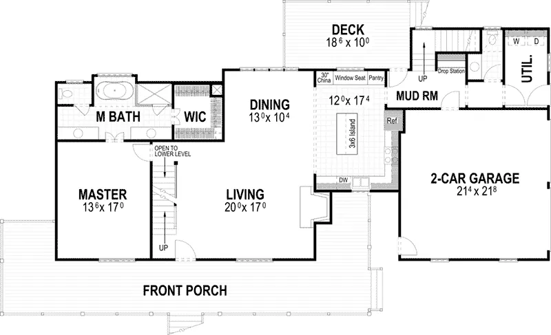 Country House Plan First Floor - Matson Hill Country Home 052D-0064 - Shop House Plans and More