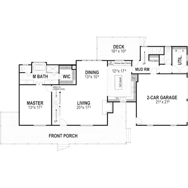 Country House Plan First Floor - Matson Hill Country Home 052D-0064 - Shop House Plans and More