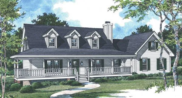 Cape Cod & New England House Plan Front of Home - Matson Hill Country Home 052D-0064 - Shop House Plans and More