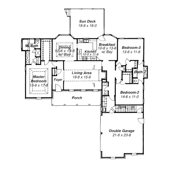 Ranch House Plan First Floor - Dugan Traditional Ranch Home 052D-0065 - Search House Plans and More