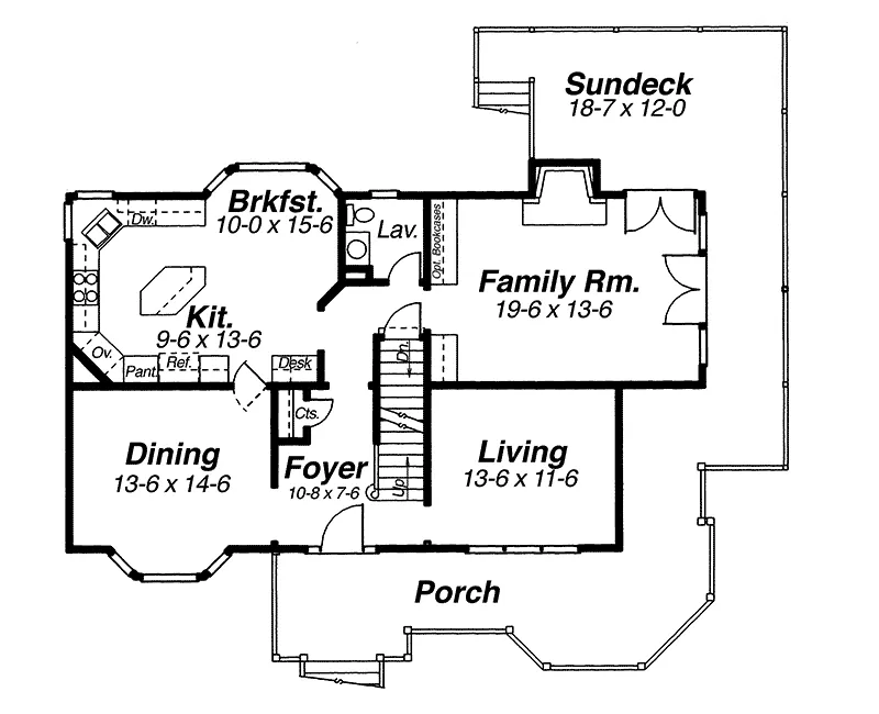 Southern House Plan First Floor - Florent Victorian Home 052D-0071 - Search House Plans and More