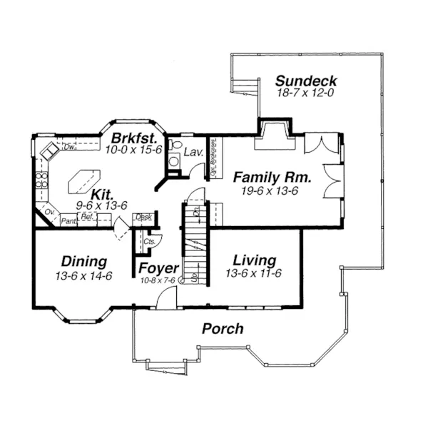 Lowcountry House Plan First Floor - Florent Victorian Home 052D-0071 - Search House Plans and More