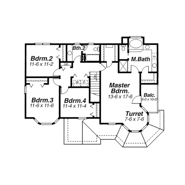 Lowcountry House Plan Second Floor - Florent Victorian Home 052D-0071 - Search House Plans and More