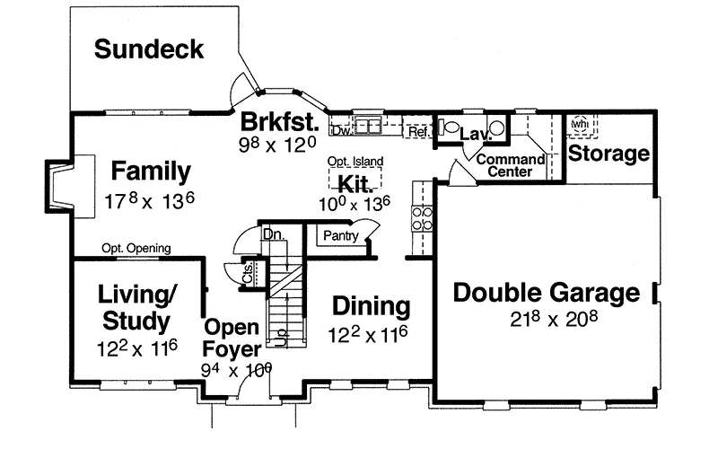 Traditional House Plan First Floor - Denver Traditional Home 052D-0072 - Search House Plans and More
