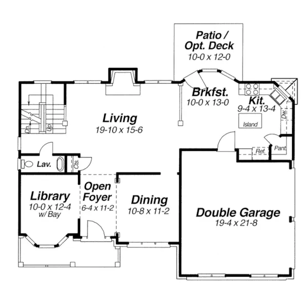 Traditional House Plan First Floor - Dannenberg Traditional Home 052D-0073 - Search House Plans and More