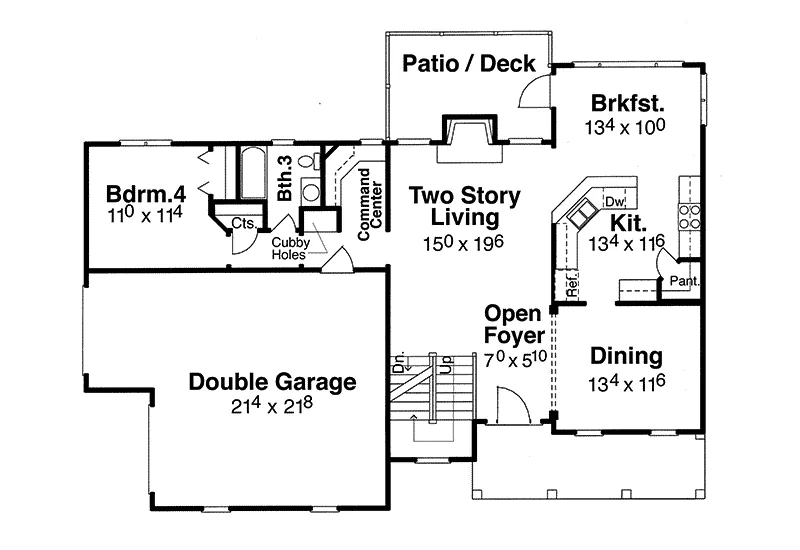 Traditional House Plan First Floor - Farmers Mill Country Home 052D-0078 - Search House Plans and More