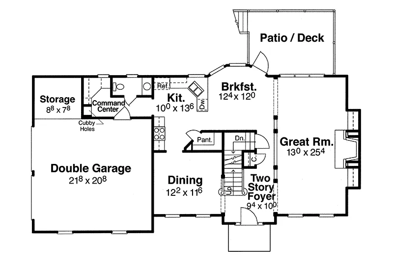 Traditional House Plan First Floor - Horizon Hill Georgian Home 052D-0079 - Search House Plans and More