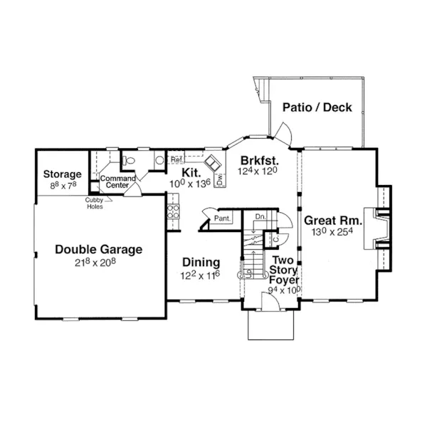 Traditional House Plan First Floor - Horizon Hill Georgian Home 052D-0079 - Search House Plans and More