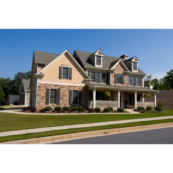 Stone Accents This Georgian Style Two-Story House