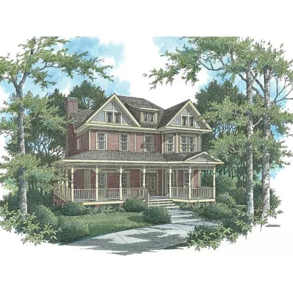 Southern Farmhouse Style Two-Story Is Symmetrically Pleasing 