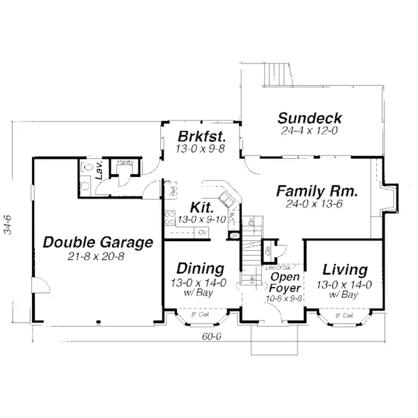 Colonial House Plan First Floor - Ormond Hill Two-Story Home 052D-0084 - Shop House Plans and More