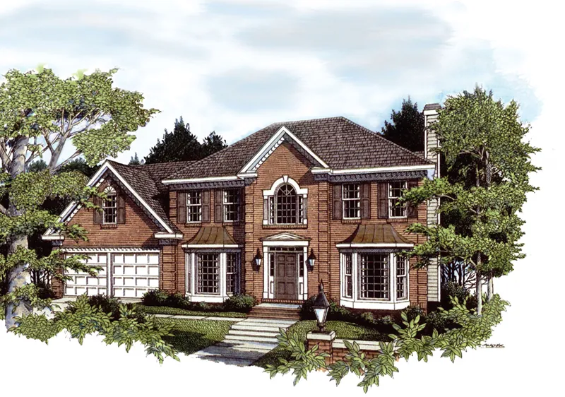 Greek Revival House Plan Front of Home - Ormond Hill Two-Story Home 052D-0084 - Shop House Plans and More