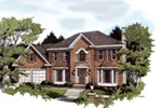 Greek Revival House Plan Front of Home - Ormond Hill Two-Story Home 052D-0084 - Shop House Plans and More