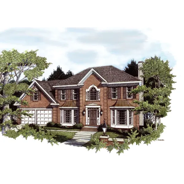 Colonial House Plan Front of Home - Ormond Hill Two-Story Home 052D-0084 - Shop House Plans and More