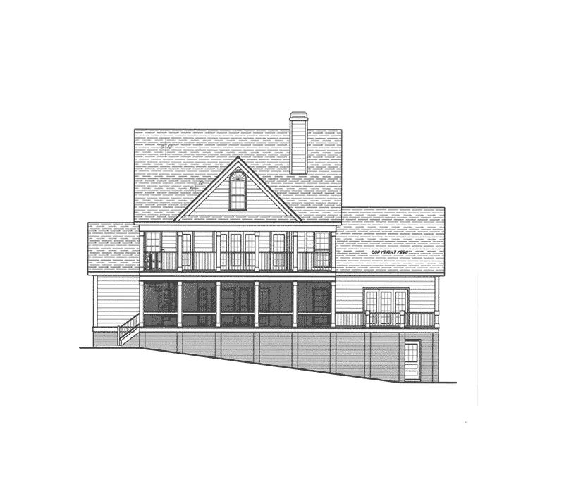 Farmhouse Plan Rear Elevation - Prindable Plantation Home 052D-0085 - Shop House Plans and More