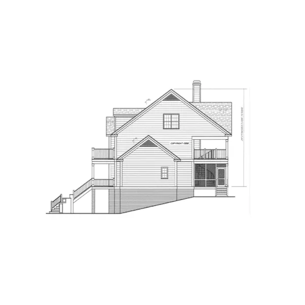 Plantation House Plan Right Elevation - Prindable Plantation Home 052D-0085 - Shop House Plans and More