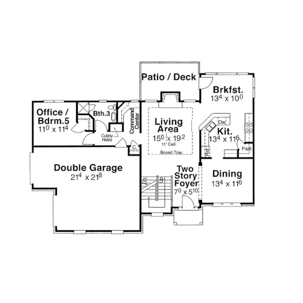 Traditional House Plan First Floor - Lemonaco Traditional Home 052D-0087 - Shop House Plans and More