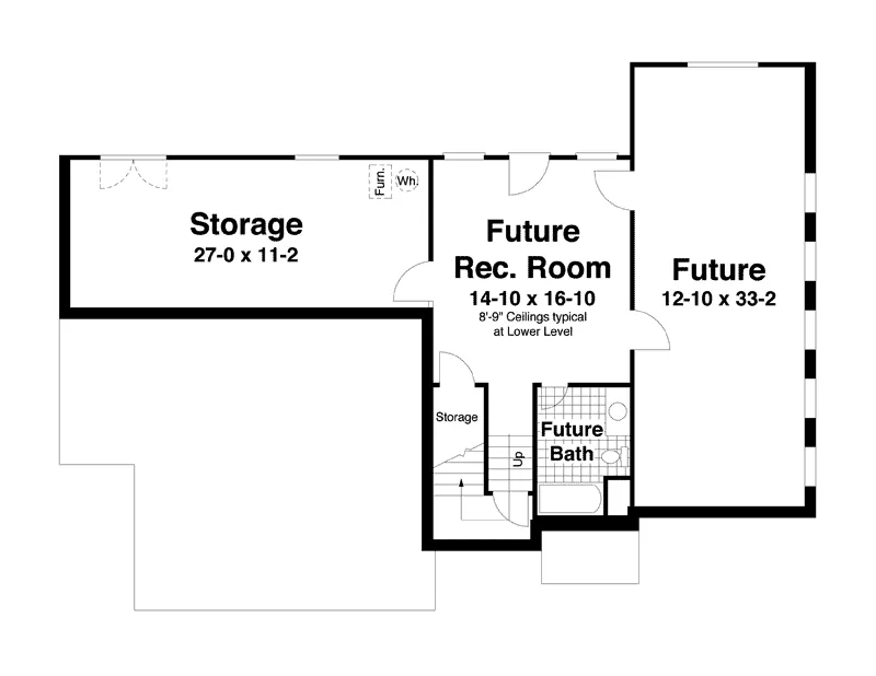 European House Plan Lower Level Floor - Lemonaco Traditional Home 052D-0087 - Shop House Plans and More