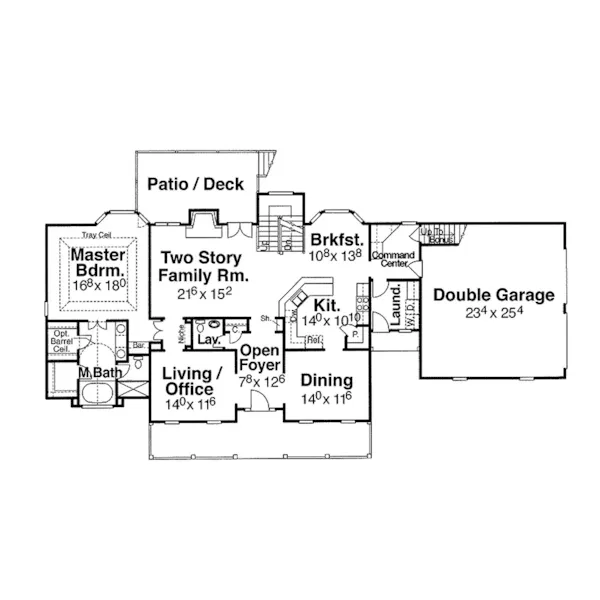 Shingle House Plan First Floor - Rose Hill Luxury Country Home 052D-0088 - Shop House Plans and More