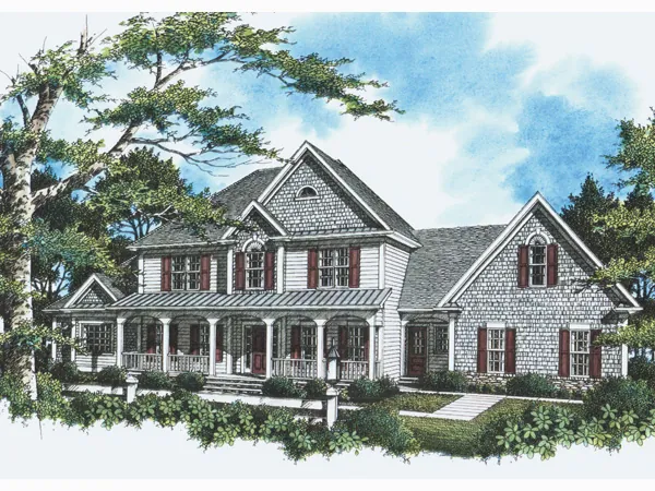 Southern House Plan Front Photo 02 - Rose Hill Luxury Country Home 052D-0088 - Shop House Plans and More