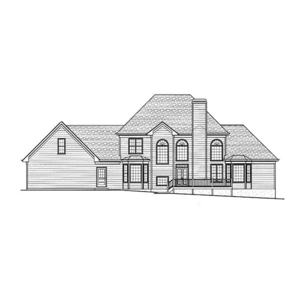 Shingle House Plan Rear Elevation - Rose Hill Luxury Country Home 052D-0088 - Shop House Plans and More