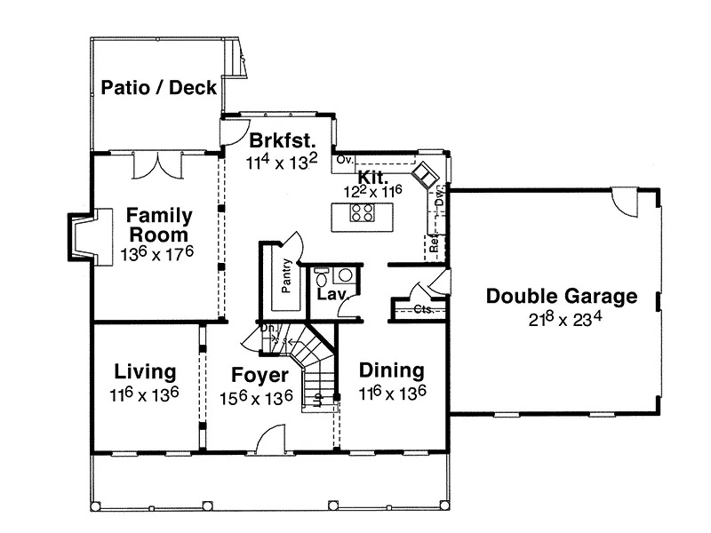Country House Plan First Floor - Victor Acres Country Farmhouse 052D-0090 - Shop House Plans and More