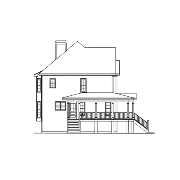 Farmhouse Plan Left Elevation - Fontana Hill Country Farmhouse 052D-0100 - Search House Plans and More