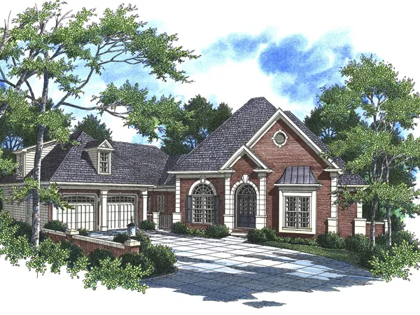 Ranch House Plan Front Photo 01 - Medina Bay Luxury Home 052D-0101 - Shop House Plans and More