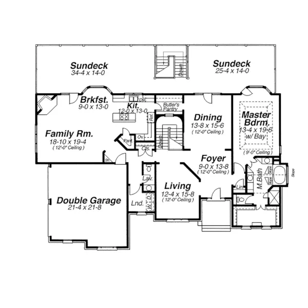 Traditional House Plan First Floor - Donnington Traditional Home 052D-0102 - Search House Plans and More