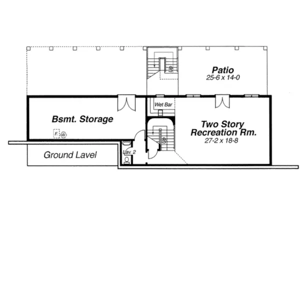 Traditional House Plan Lower Level Floor - Donnington Traditional Home 052D-0102 - Search House Plans and More