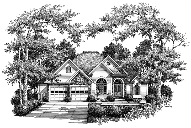 Traditional House Plan Front of Home - Paderborn Luxury Home 052D-0103 - Shop House Plans and More
