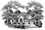 Ranch House Plan Front of Home - Paderborn Luxury Home 052D-0103 - Shop House Plans and More