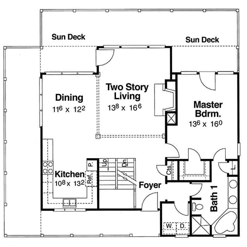Bungalow House Plan First Floor - Polaris Country Home 052D-0104 - Shop House Plans and More
