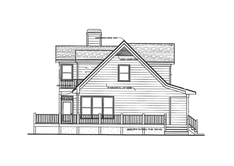 Bungalow House Plan Left Elevation - Polaris Country Home 052D-0104 - Shop House Plans and More