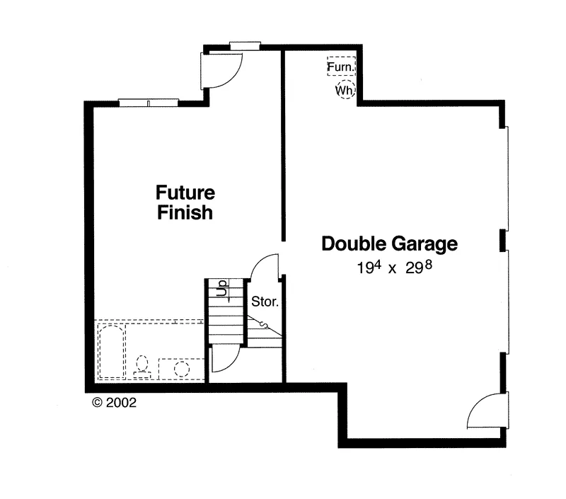 Cabin & Cottage House Plan Lower Level Floor - Polaris Country Home 052D-0104 - Shop House Plans and More