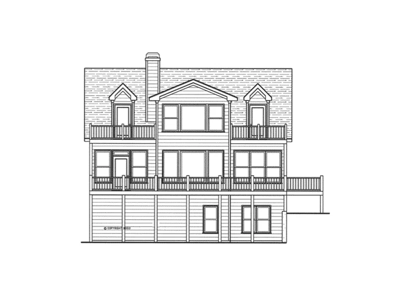 Bungalow House Plan Rear Elevation - Polaris Country Home 052D-0104 - Shop House Plans and More