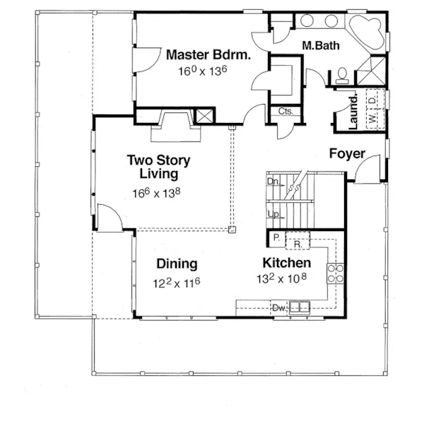 Country House Plan First Floor - Pioneer Point Lowcountry Home 052D-0105 - Shop House Plans and More