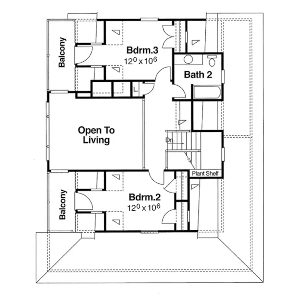 Country House Plan Second Floor - Pioneer Point Lowcountry Home 052D-0105 - Shop House Plans and More