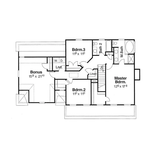 Traditional House Plan Second Floor - Sunsetgreen Colonial Home 052D-0106 - Shop House Plans and More