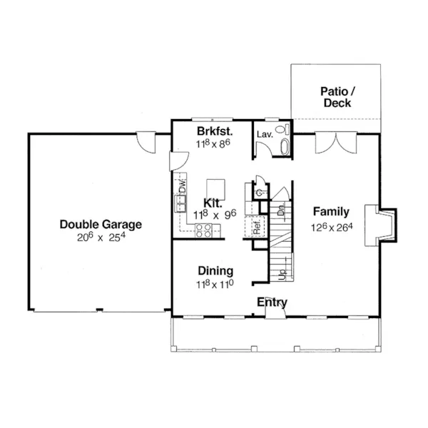 Traditional House Plan First Floor - Ethel Modern Farmhouse Home 052D-0108 - Search House Plans and More