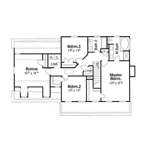 Traditional House Plan Second Floor - Ethel Modern Farmhouse Home 052D-0108 - Search House Plans and More