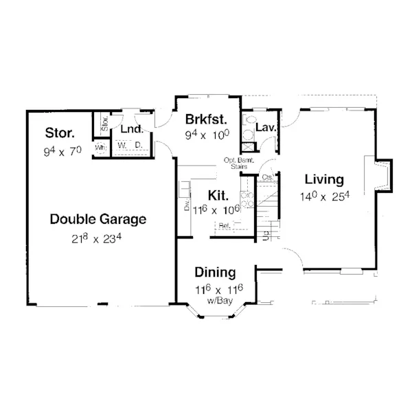 Shingle House Plan First Floor - Rupert Point Country Home 052D-0109 - Shop House Plans and More